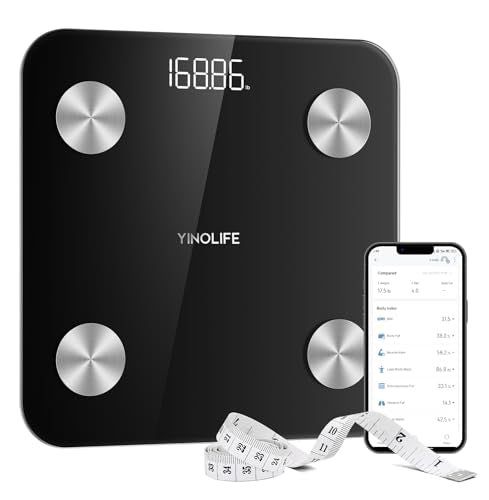 Scale for Body Weight, Digital Smart Bathroom Weight Scale with BMI, Body Fat, Muscle Mass, Accurate 20 Body Composition Scale, 10.2" Compact Platform with APP, 400lb, Black - color: Smart Scale Black