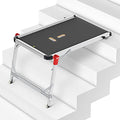 Hailo TP1 Work platform for staircases Non-slip textured coated board Length and height-adjustable telescopic rails and feet Integrated spirit level Two-hand safety unlocking mechanism 9940-101 Silver - style: Old Version