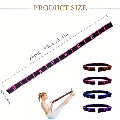 Fitness Resistance Band for Stretching and Yoga, Number Stretch Resistance Band with Clear Markings, 8-Section Elastic Training Bands - color: 1PCS