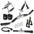 LAT Pulldown Attachments Combo, Cable Machine Accessories with Curl Pulldown Bar, Fit Most Gym Machines, Made of Heavy Duty Solid Steel - color: Sliver