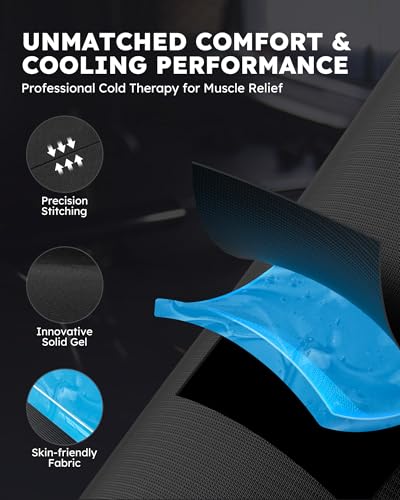 Tolaccea Full Leg Ice Pack Wrap with 360° Coverage with Strap for Muscle Recovery After Exercise, Ice Pack Wrap Around Entire Leg for Pain Relief, Foot Calf and Thigh Legs Shins Hamstrings (Large) - size: Large