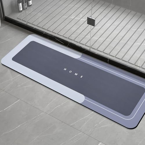 Housego Absorbent Bath Mat, Quick Dry Bath Rug, Non-Slip, 16.93x50, Blue | Absorbent Bath Mat Magic Rug; Quick Drying Magic Bath Mat Non-Slip Floor Rug Rubber Backed for Bathroom Kitchen Shower Sink - color: Blue, size: 1'5" x 4'2" (Rectangular)