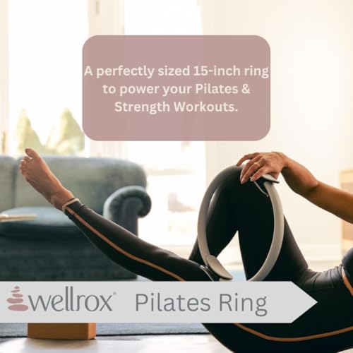 Wellrox Pilates Ring and Carrying Bag- Lightweight Magic Circle Yoga Ring- Core, Thigh and Arm Exerciser for Yoga, Pilates, Strength Training (15 inches) - color: Black