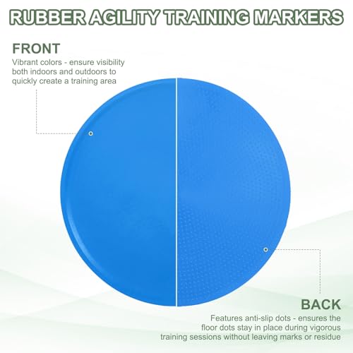 Spot Markers, Poly Spot Marker for Agility Training Floor Dots Non Slip Flat Field Cones - color: Blue, size: 19 cm/7.5inch