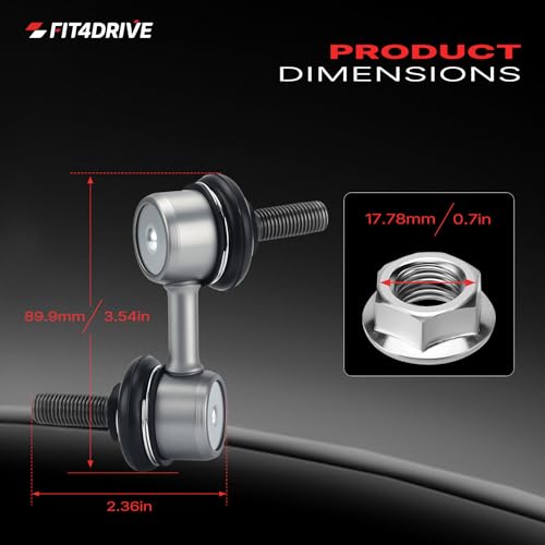 K90454 & K90455 Zinc-Nickel Alloy Stabilizer Sway Bar Links For 2001-2005 Honda Civic /2001-2005 EL /2002-2006 Honda CR-V /2002-2006 RSX /2003-2011 Honda Element - color: K90454,K90455, size: Sway Bar Links