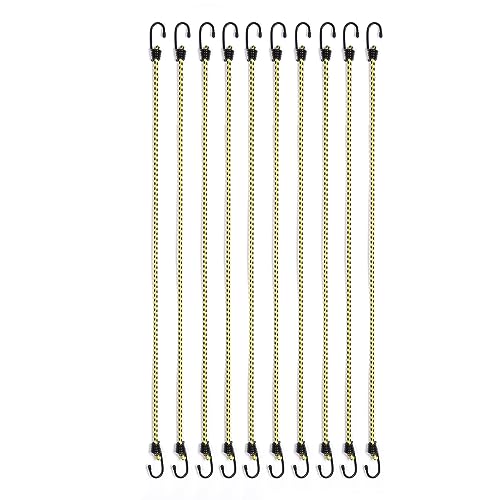 Keeper - 36” Vinyl Coated Bungee Cord, 10 Pack - UV and Weather-Resistant - size: 10-Pack, style: 36”