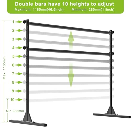 SELEWARE Height Adjustable Ballet Barre Freestanding Ballet Bar Heavy Duty Dance Bar Support Barre Movements Body Stretch Pull-ups, Sturdy Construction Never Fall Apart, Anti-Slip - color: 5 FT (Steel Crossbar, Black)