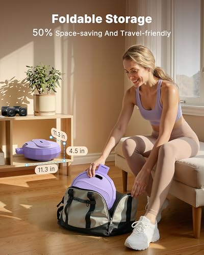 Merach Foldable Twist Board, Waist Twister Machine Exercise with Counter - 3.1 pounds Lightweight Silent Ab Twister Board for Home Workout, Portable Waist Twisting Machine for Core, Legs & Arms