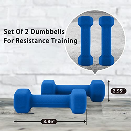 Saorzon Dumbbells Set of 2 Exercise Fitness Dumbbell for Home Gym Free Weights Hand Hex Dumb Bells - color: Royal Blue, style: 8 Pounds,Pair
