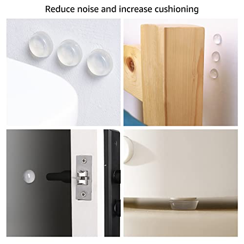 Amazon Basics Cabinet Door Bumpers, Clear Self Adhesive Pads for Surface Protection, Noise Reduction and Sound Dampening, Rubber Stoppers for Drawers and Cupboards, 300-Piece, 6.9 x 4.5 x 0.6 inch