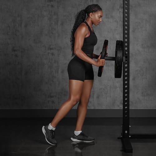 AmStaff Fitness Olympic Weight Plate Holder for Power & Squat Racks – Fits 2x2, 2.33x2.33, 3x3 Inch Tubes, 1" Hole – Storage Horns for Weight Plates on Power Rack – Pair - style: 2.33"x2.33" Tube Racks