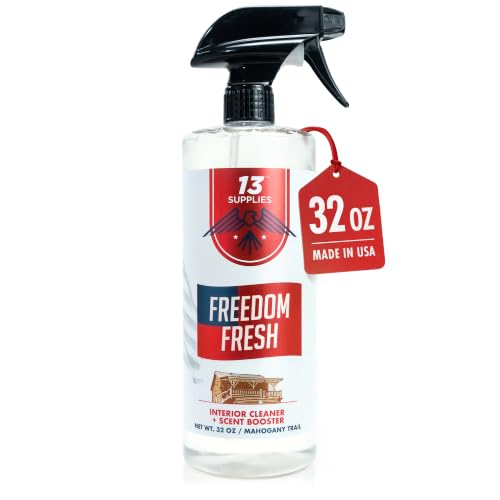 Freedom Fresh Car Interior Cleaner Spray, Mahogany Trail, 32 oz | Auto Cleaner for Headliner, Mat, Interior Vehicle Cleaning, Car Dashboard Cleaner Stain Remover, Restores Shine