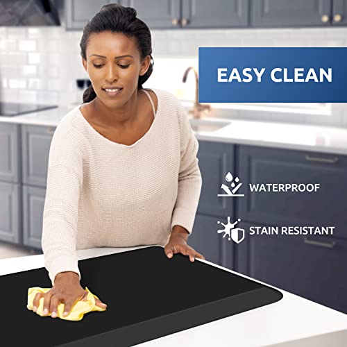 KitchenClouds Kitchen Mat Cushioned Anti Fatigue Kitchen Rug Non Slip Standing Mat Comfort Floor Mats for Sink Office (17.3"x28"- 0.8inch,Black) - color: Black, size: 28"L x 17.3"W x 0.8"Th