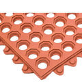 NoTrax 3' x 3' Light-Duty Rubber Drainage Mat | Customizable Modular Interlocking Design with Ergonomic Support, Anti-Fatigue, Non-Slip Surface, Red, 501S0033RD - color: Red