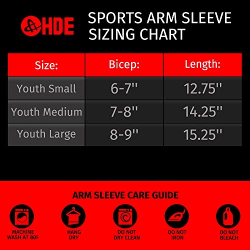 HDE Arm Compression Sleeves for Kids Basketball Shooting Sleeve Youth Sports Cooling Sun Protection Football Baseball 1 Pair - color: Red, size: Youth Small