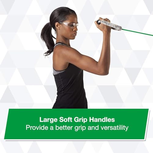 THERABAND Resistance Tubing with Soft Handles, Green, Heavy Level, 48" Latex Stretch Resistance Bands for Exercise, Professional Workout Bands for Upper & Lower Body, Color-Coded Levels - color: Green - Heavy, size: 48 Inch