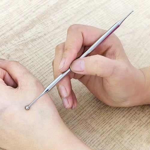 BYYDDIY 6.3inch Stainless Steel Dual Head Facial Reflexology Tools,Ear Massage Tool,Body Point Probe Pen &Trigger Point Massager Tool for Deep Tissue (6.3inch) - style: 6.3 inch