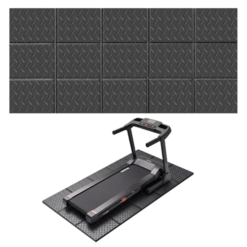 Treadmill Mat 79" x 39", 6mm Thick Mat for Under Treadmill, Walking Pad & Exercise Bike, Heavy Duty Non-Slip Stripe Design, Waterproof Floor Protector for Hardwood Floors - size: 79"L x 39"W x 0.3"Th