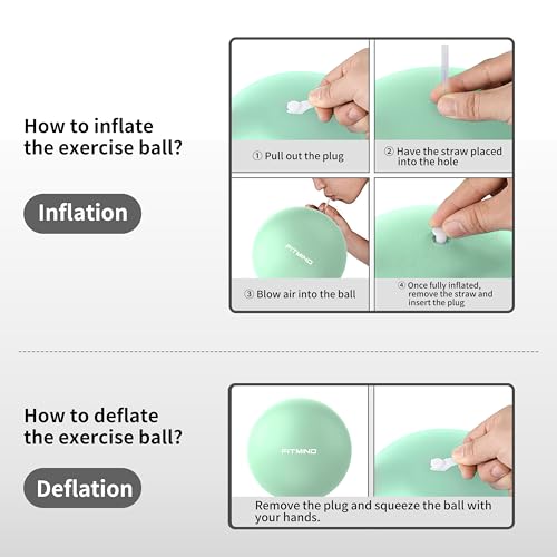FITMIND_Pilates Ball 10 Inch Anti-Burst Slip Resistant Mini Yoga Ball for Fitness, Core Training, Physical Therapy, Balance, Stability, Stretching 200kg 440lbs Capacity - color: Green