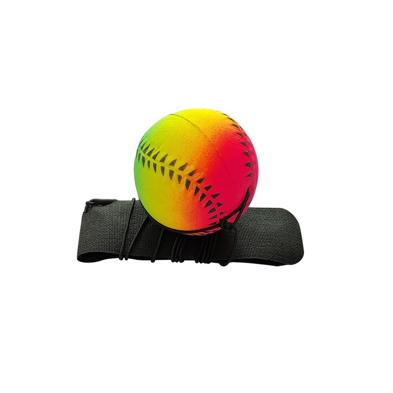 JJLFresheners Mixed Colors 2.5 Inch Sports Wrist Ball, Baseball Rubber Rebound Wristband Wrist Return Ball Sport on a String for Exercise Play Sports Reaction Balls Speed and Agility Training