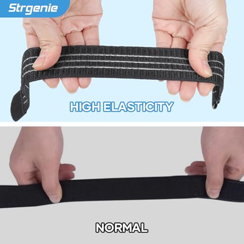 Cowboy Boot Straps, Adjustable Elastic Pant Leg Straps for Biking, Fishing, Hiking, Wading etc. - color: Black-2pcs