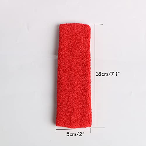 Cotton Sweatband Headbands,Pack of 12,Elastic Stretchy Sport Terry Cloth Sweat Bands,Yoga Workout Fitness Exercise Basketball Headband - color: 12pcs x mixed color cotton sweatband headbands