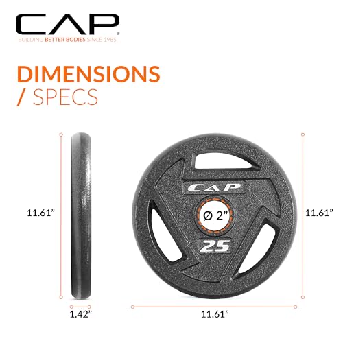 CAP Barbell 2-Inch Olympic Weight Plate | Multiple Options - size: 25 lb - Pair, style: Elite