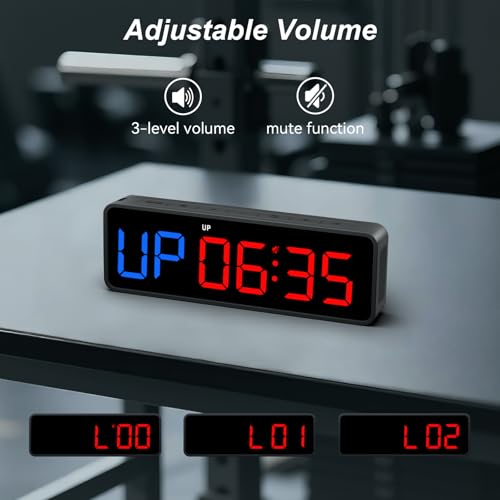 Acedeck Portable Gym Timer Clock: Fitness Digital Clock with Strong Magnet - Remote Control for Fitness Enthusiasts - Powerful Battery for Home Gym Garage Boxing - color: Black