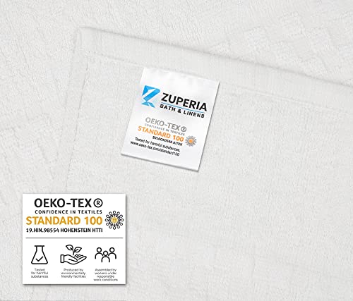 ZUPERIA 7-Pack White Bath Towels - 30" x 54" - Ultra Soft 100% Cotton Large Bath Towels- Highly Absorbent for Bathroom, Pool, Gym, Spa, and Hotel Use - color: White