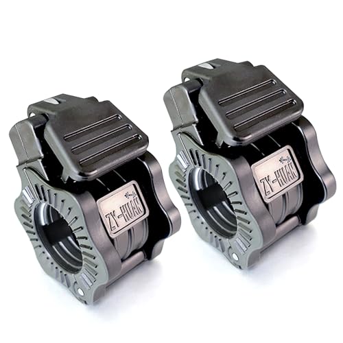 Adjustable Barbell Clips (2-Pack), Fits 0.98-1.1" Olympic & Standard Bars, Secure Locking Collars for Weight Lifting Strength Training (Balck) - color: Balck