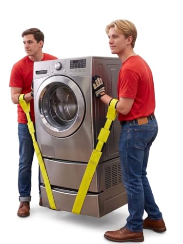 TruePower Furniture Moving Straps, 2-Person Lifting and Moving System, Appliances, and Heavy Objects Carrying Straps, 700 lbs Capacity, Safety Yellow