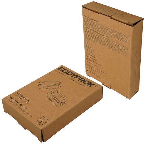 Bodyprox Elbow Brace 2 Pack for Tennis & Golfer's Elbow Pain Relief | Adjustable compression strap helps ease forearm stress from sports, workouts, work, and daily tasks.