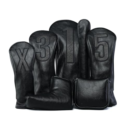 Golf Club Covers – Blackout Leather Driver Headcover, Fairway Wood, 3 Wood, Hybrid, Fits Mallet Blade Putter Head Covers Alignment Stick Cover - size: ALIGNMENT STICK