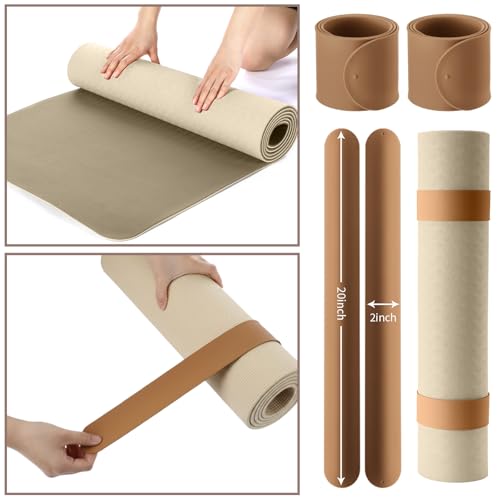 Halloscume Yoga Mat Bag Set for Women Including Yoga Tote Bag (Without Mat) Booty Resistance Bands Non Slip Sports Socks Silicone Ties for Pilates Travel Workout Office Home Gym - color: Brown