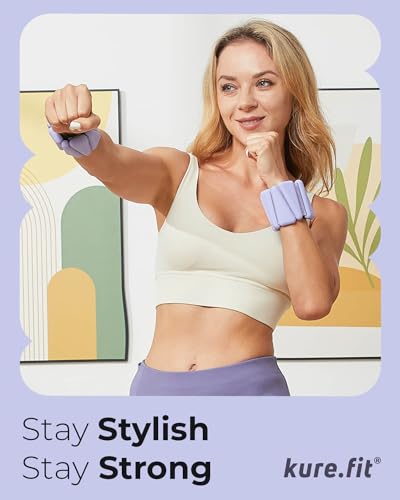 Pilates Weight | Wrist & Ankle Weights for Women | Weighted Bangles | 1LB/ 2LB Each (Set of 2) - color: Lilac, size: 1 LB