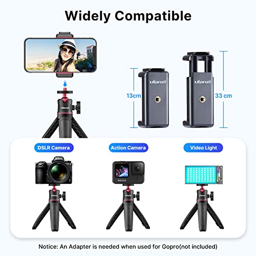 ULANZI MT-08 Extension Pole Tripod, Mini Selfie Stick Stand Handle Grip for Cell Phone iPhone Pro Max Android Luna Pocket Xtra Muse Canon Sony ZV-1 A6400 A6600 Cameras Video Recording/Vlogging - color: Black