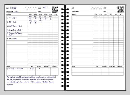 Fitness Logbook (Black) - A5 Undated Workout Journal For Men & Women - Plastic Cover & Thick Paper - Planner Log Book To Track Weight Loss, Muscle Gain, Gym Exercise, Bodybuilding Progress - style: Black Plastic