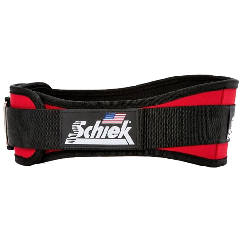 Schiek Sports Model 2004 Nylon 4 3/4" Weight Lifting Belt - Black - color: Red, size: X-Small