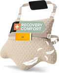 MOYOAMA Hysterectomy Pillow Post Surgery – Form-Fit Support Shield with Secure Straps, 2 Pockets, & Cozy Muff – After Hysterectomy Recovery Must-Haves, Post-Op C-Section Pillow Post Surgery Gifts - color: Sandstone Beige