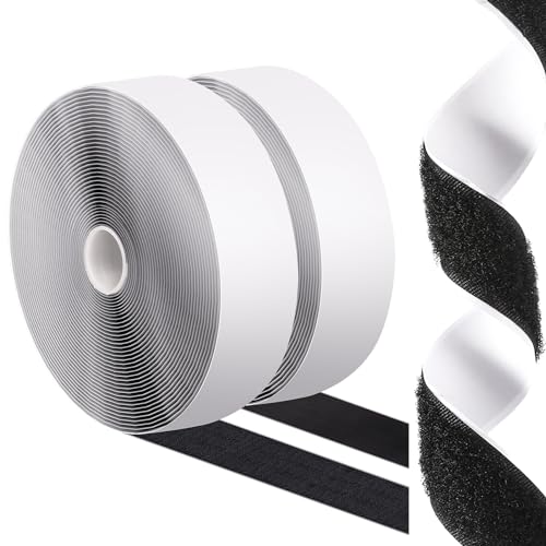 2''×27Ft Black Heavy Duty Hook And Loop Tape Adhesive, No Punching Picture Wall Hanging Roll, Sticky Back Couch Cushions Grip, Keep Rugs in Place, Strong Adhesive Tape for DIY at Classroom Office Home - size: 2In × 27Ft, style: Black