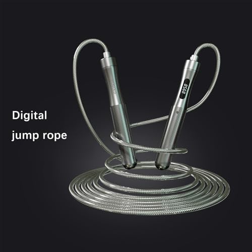 Smart Jump Rope with Counter - LCD Display, Aluminum Handles, Adjustable PVC-Coated Steel Cable (118"), Type-C Charging for Cardio, Boxing & HIIT Workouts