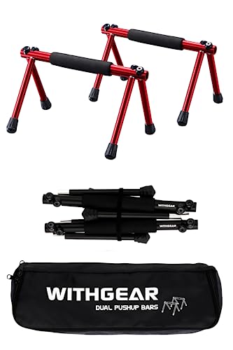 Push Up Bar – Folding Dip Bar for Home Workout, Lightweight & Portable Strength Training Equipment for Men & Women, Indoor & Outdoor Use (Hawk) - color: Hawk Red