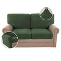 H.VERSAILTEX Multi-Pieces Sofa Covers Stretch Couch Covers Form Fitted Seats and Back Cushions Covers (2 Seat Covers Plus 2 Back Cusion Covers, Bonus 2 Armrest Covers), Bronze Green - color: Bronze Green, size: 2 SEAT COVERS + 2 BACK COVERS+ 2 ARMREST COV