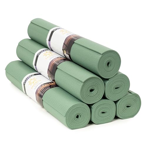 Voyage 5mm Studio Yoga Mats, 6 Pack, 72x24in - color: Sage