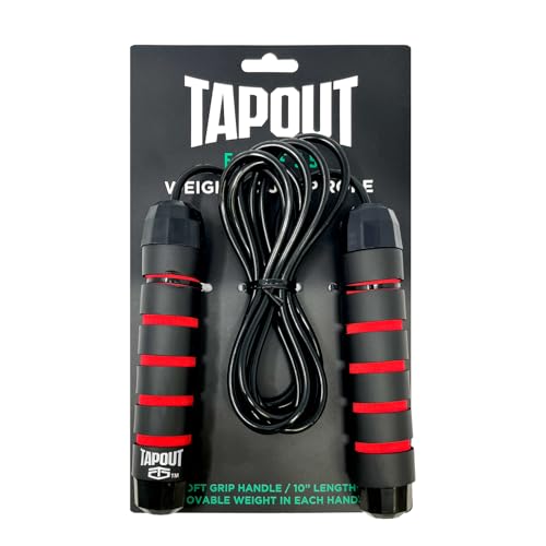 Tapout Weighted Jump Rope - Adjustable Length for Full-Body Workout, Durable & Comfortable Grip for Cardio, Strength Training & Endurance