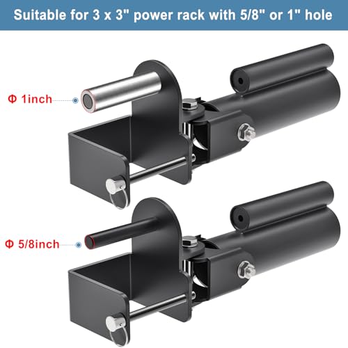 Kipika Power Rack Attachment for 5/8" & 1" Holes - Heavy Duty Home Gym Equipment for 2x2 or 3x3 Squat Rack, Adjustable and Easy to Install - color: For 3x3 Rack with 5/8" or 1" Hole + 1"&2" Bars