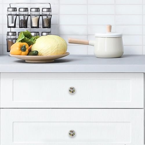4 Pack White Cabinet Knobs, Donkey Drawer Handles for Cabinets, Dresser, Cupboard, Bathroom, Bedroom, Kitchen Hardware Closet Door Knob - color: Donkey