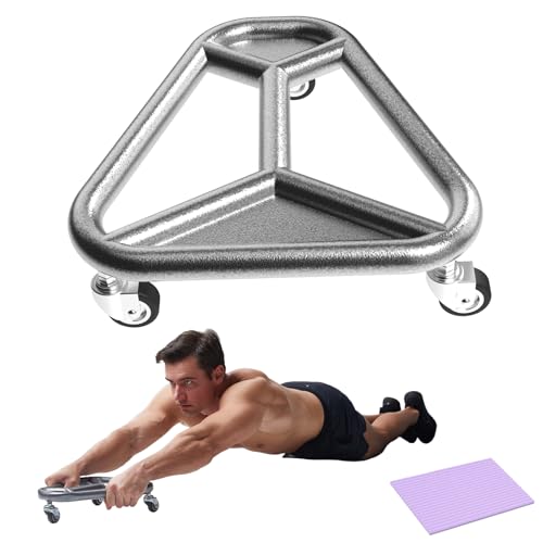 HOTWAVE Ab Roller Wheel for Core Workout – Extra-Wide Ab Exercise Equipment for Abs, Arms & Back – Stable & Quiet Fitness Roller for Home Gym Strength Training – Includes Knee Pad – For Men & Women - style: roller-gray