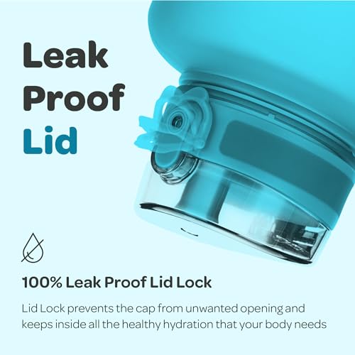 Hydracy 2L Large Water Bottle, 100% BPA Free Tritan Plastic, Leakproof, Zero Condensation, Motivational Timeline, Safe, Non-Toxic, Durable, Smart Design | BPA-Free Tritan, Leakproof Flip-Top Lid,No-Sweat Sleeve,Carry Strap,Daily Intake Tracking for Gym,Sp