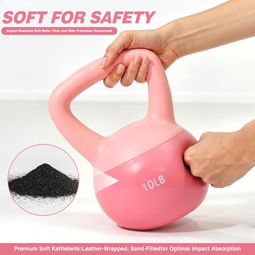 ALTLER Soft Kettlebell 10-50LBS Safe Strength Training Kettlebell Anti-Slip Grip Weight for Home Workouts and Men/Women/Beginners - size: 20LB